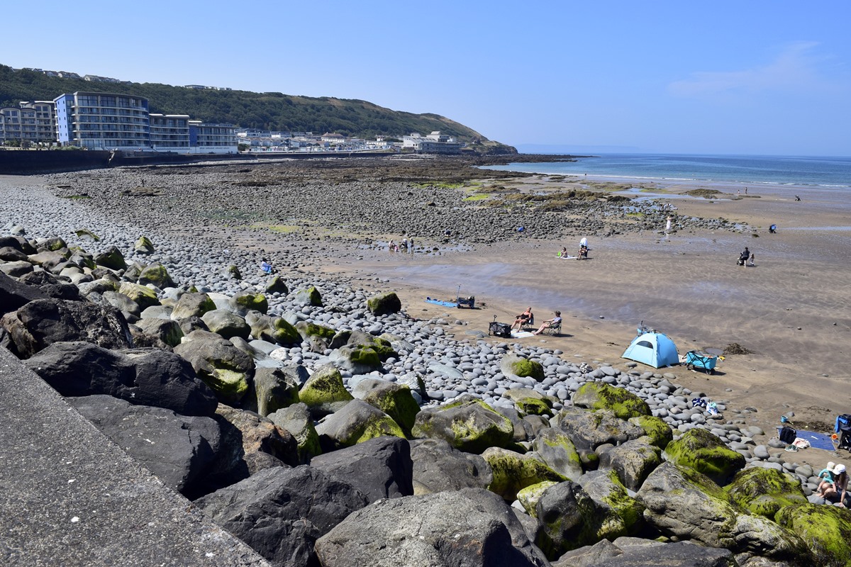 The western end of the beach